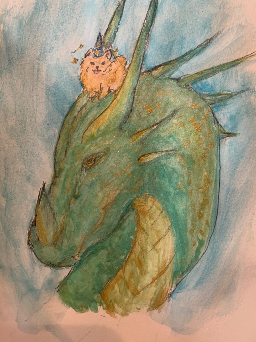 AshShees's tweet photo. Ladies and gentlemen! My 10 followers! I present to you... doggy dragon rider! #dragon #dog #wizarddog https://t.co/7YzG9JX6lN