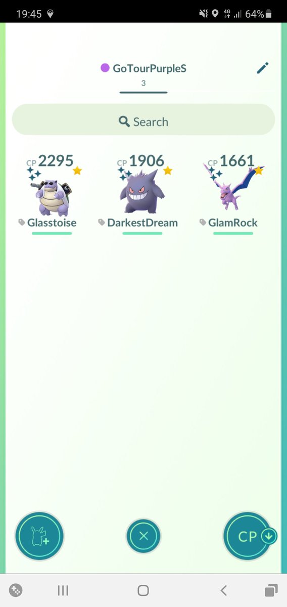 pkbtech's tweet image. #PokemonGOTourContest
Team Purple Squad
A team of Purple Shiny Kanto Pokemon.

Blastoise - Glasstoise (with the cool shades).
Gengar - DarkestDream
Aerodactyl - GlamRock

My team includes a variety of types to make counters a little harder.