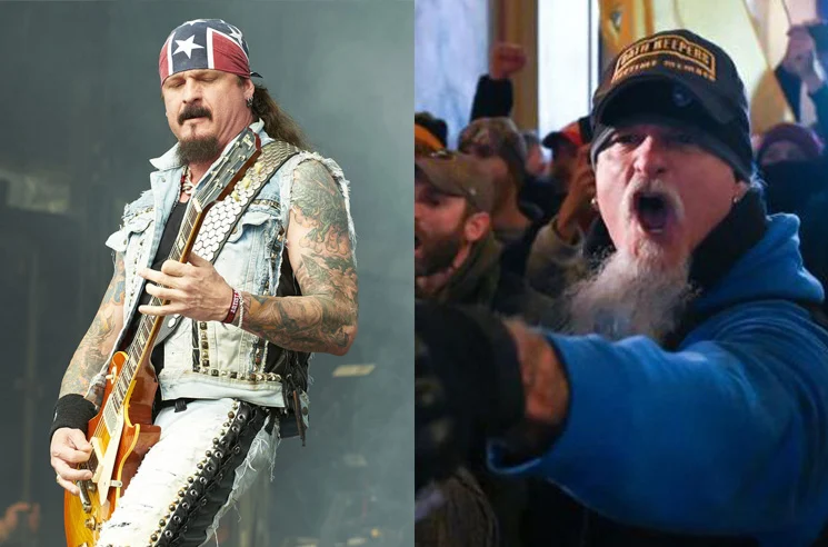 IDENTIFIED Photo #25 Iced Earth guitarist JON SCHAFFER seen wearing an Oath Keepers hat while pointing and yelling at someone out of frame. https://exclaim.ca/music/article/iced_earths_jon_schaffer_is_now_among_the_fbis_most_wanted