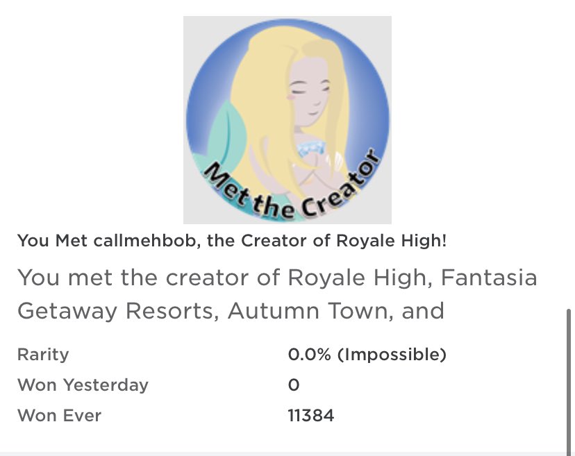 Piper On Twitter The Other Day I Met Some People Arguing And Someone Just Went Well I Have Something Rarer Than A Halo Look At My Badges Callmehbob S Badge My Brain Https T Co T631dlrxjg - roblox how to make a you met the creator badge