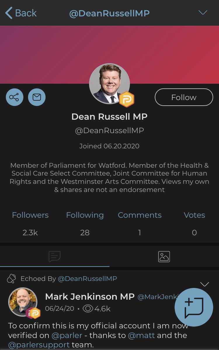 United Kingdom MPs on  #Parler