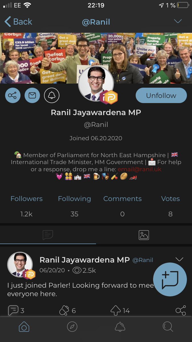 United Kingdom MPs on  #Parler