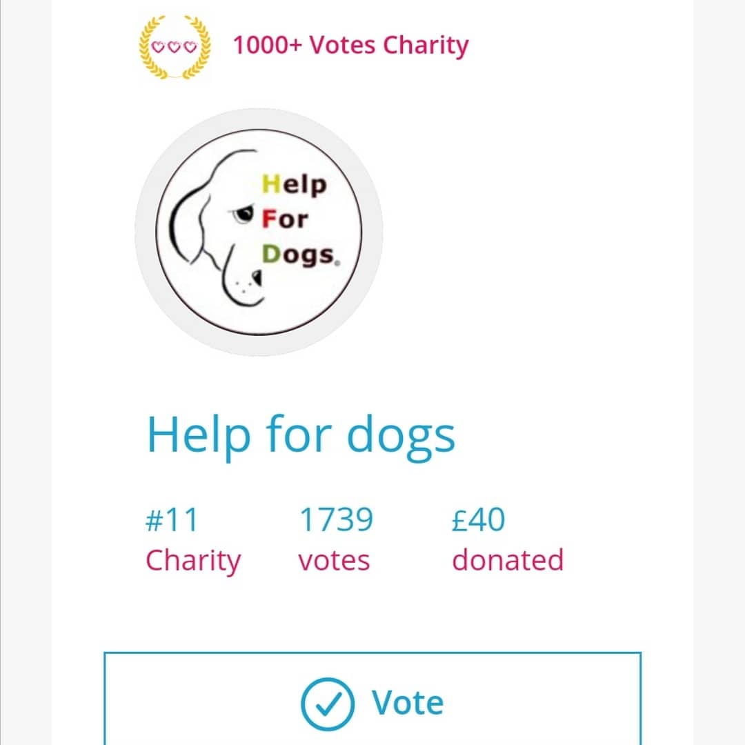 HelpForDogs1's tweet photo. Once again we're asking for you to VOTE VOTE VOTE. We were close to getting a grant in the last round but we're hoping this time we'll get there, you can vote once a week!! https://t.co/SDyUNd1cqr