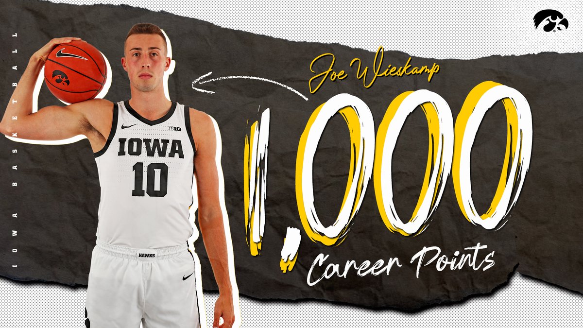 Congrats to <a href="/JWieskamp21/">Joe Wieskamp</a> for joining the 1,000 point club!

That's a lot of buckets.

#Hawkeyes