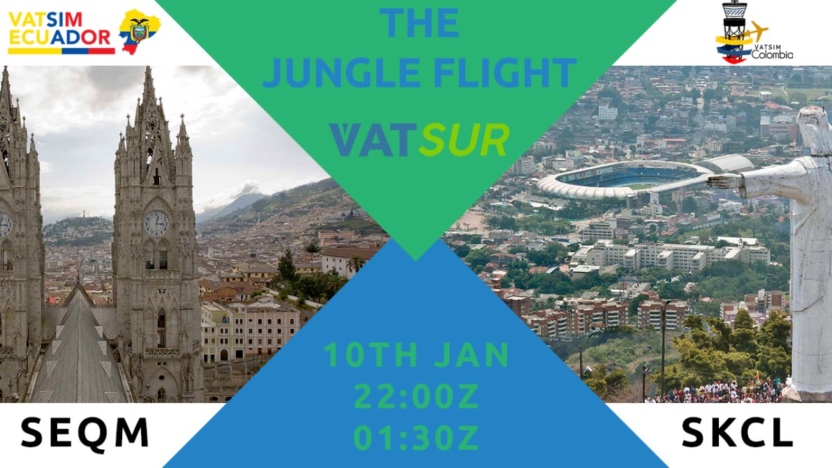 Looking where to fly? Well, we have a few events coming up tonight! 

We are going to get started with a Citylink at Chile and the weekly event hosted by <a href="/vatsimar/">VATSIM Argentina</a>, followed by "The Jungle Flight", between SEQM and SKCL. Don't overthink it, come visit South America!