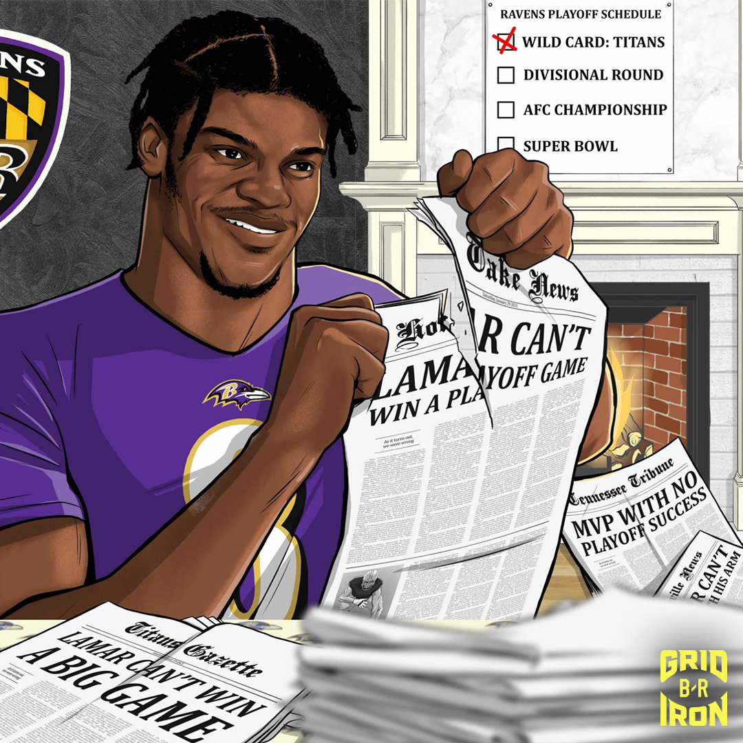 Lamar gets revenge on the Titans for his first playoff win 😈 <a href="/brgridiron/">B/R Gridiron</a>