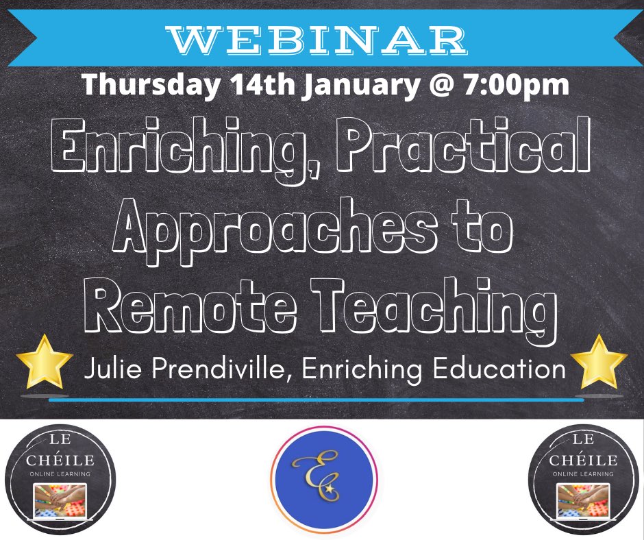 CheileLe's tweet photo. https://t.co/hQijCzGWrt

If you would like a simple, practical way of approaching the core subjects during this period of online learning this is the webinar for you. Presented by Julie Prendiville @EnrichingEd #edshareie https://t.co/UWizsgJgFr