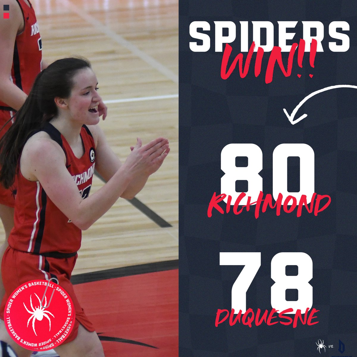 Richmond Women’s Basketball (@spiderwbball) on Twitter photo Richmond earns the road sweeeeeeeep! 80-78 at Duquesne
<a href="/addiebudnik/">Addie Budnik</a> 18 points, 4 blocks
<a href="/kate__klim/">kate klimkiewicz</a> 14 points
<a href="/elainachapman31/">Elaina</a> 13 points
#OneRichmond Richmond earns the road sweeeeeeeep! 80-78 at Duquesne
<a href="/addiebudnik/">Addie Budnik</a> 18 points, 4 blocks
<a href="/kate__klim/">kate klimkiewicz</a> 14 points
<a href="/elainachapman31/">Elaina</a> 13 points
#OneRichmond
