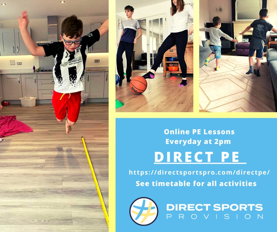Tomorrow we are Live with our DirectPE lessons, we have children joining from their schools, over 30+ households from Worcestershire to Wales. We look forward to seeing you all this week. Register your free place | bit.ly/2Ob65ch 
#DSPro #DirectPE #Worcestershirehour