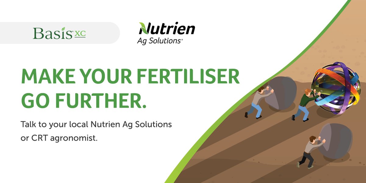 Basis XC applied to your fertiliser gets your crop away to a leading start. Basis XC enables more efficient nutrient utilisation and can be pre-treated to a range of granular fertilisers. Talk to your local <a href="/AuNutrien/">Nutrien Ag Solutions Australia</a> or CRT agronomist to find out more. #BasisXC