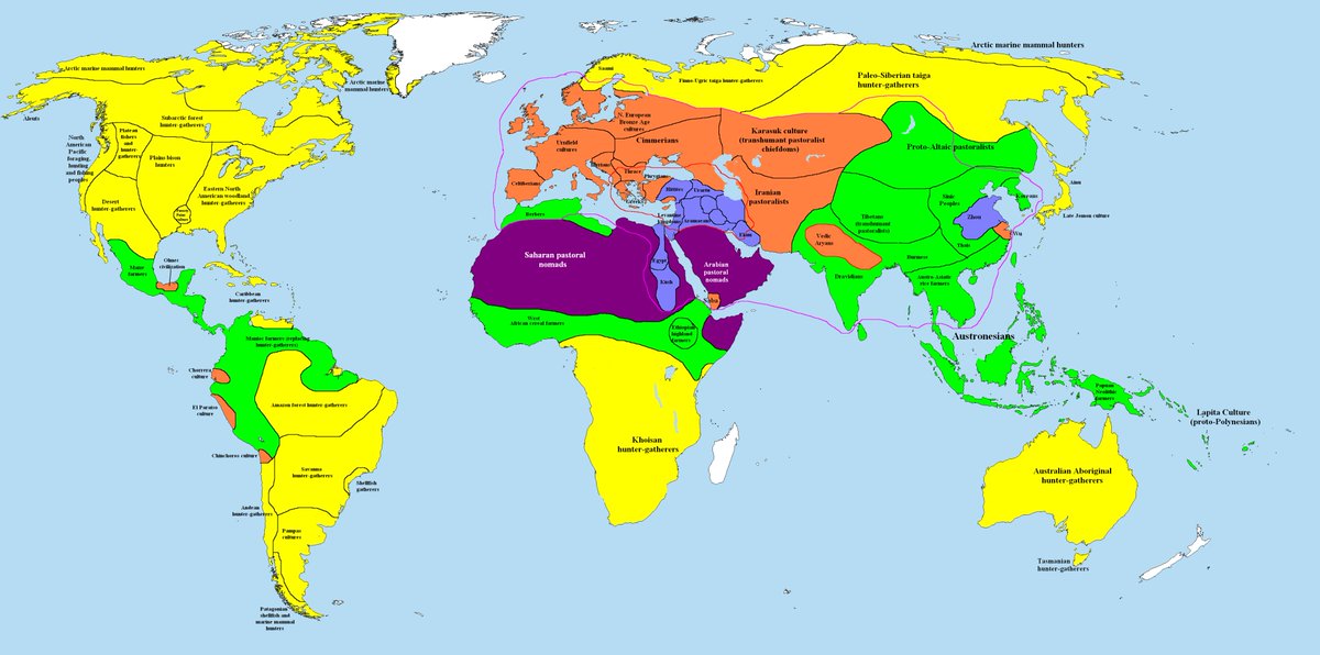 Overview map of the world around 2,000 B.C.