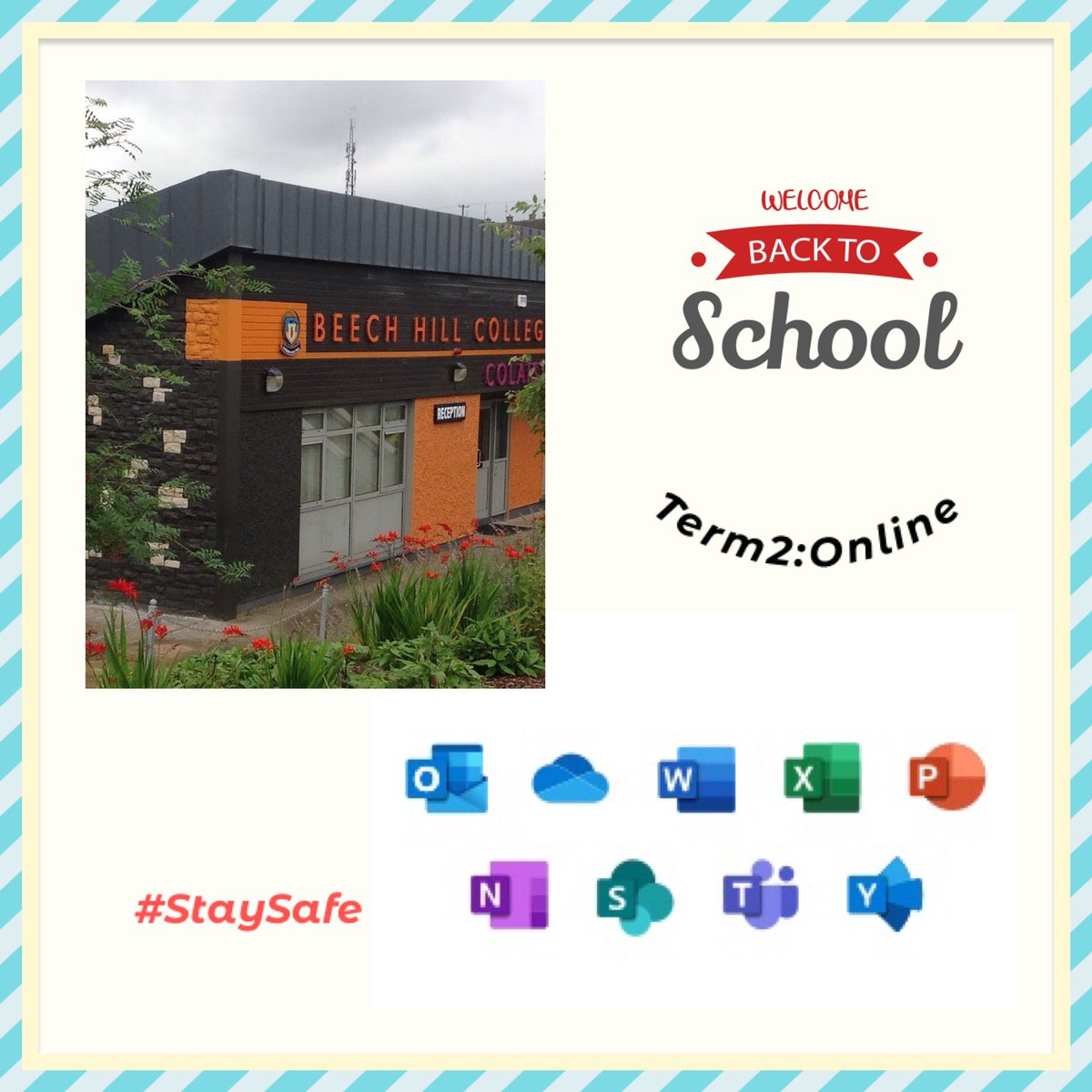 BHCMonaghan's tweet photo. Tomorrow morning #Term2 begins and although the school building is closed for students-online supports, classes &amp; learning will continue on @MS_eduIRL #MSTeams for the next few weeks. #StaySafeStayHealthy #StayHome #EngageOnline https://t.co/jZZsewMBRQ