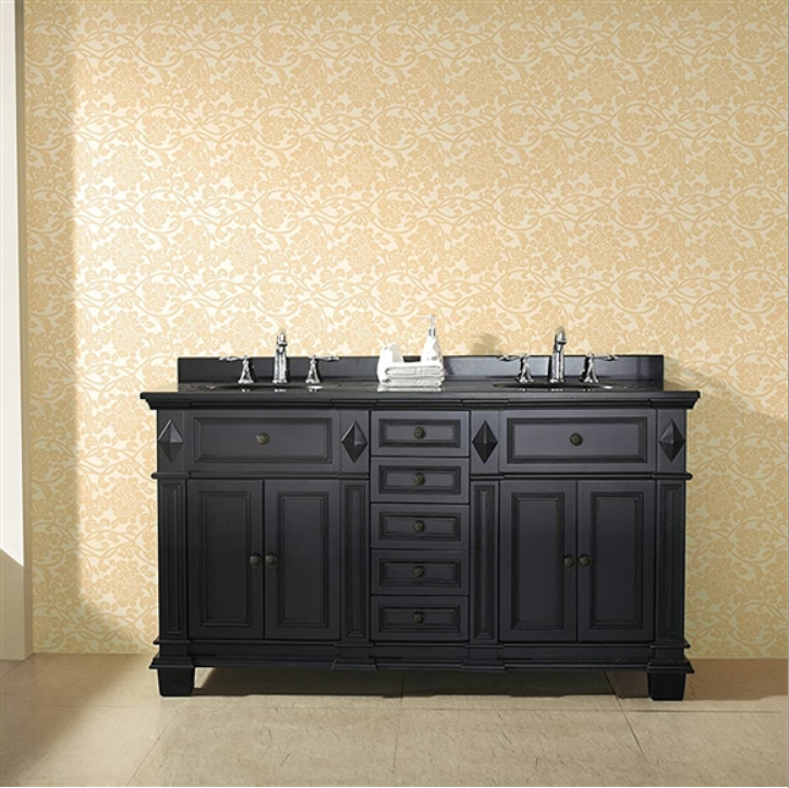 BathBathselect's tweet photo. Milan Bathroom Vanity Set is a beautiful #antique black stained Queen #vanity featuring overstated classical edges with twin Ceramic #Sinks. Highlighting #classic style, this brings a distinct tone to your #bathroom while maintaining #practical abundance. https://t.co/2xjnEg3cAr https://t.co/cIQMu5wTpQ