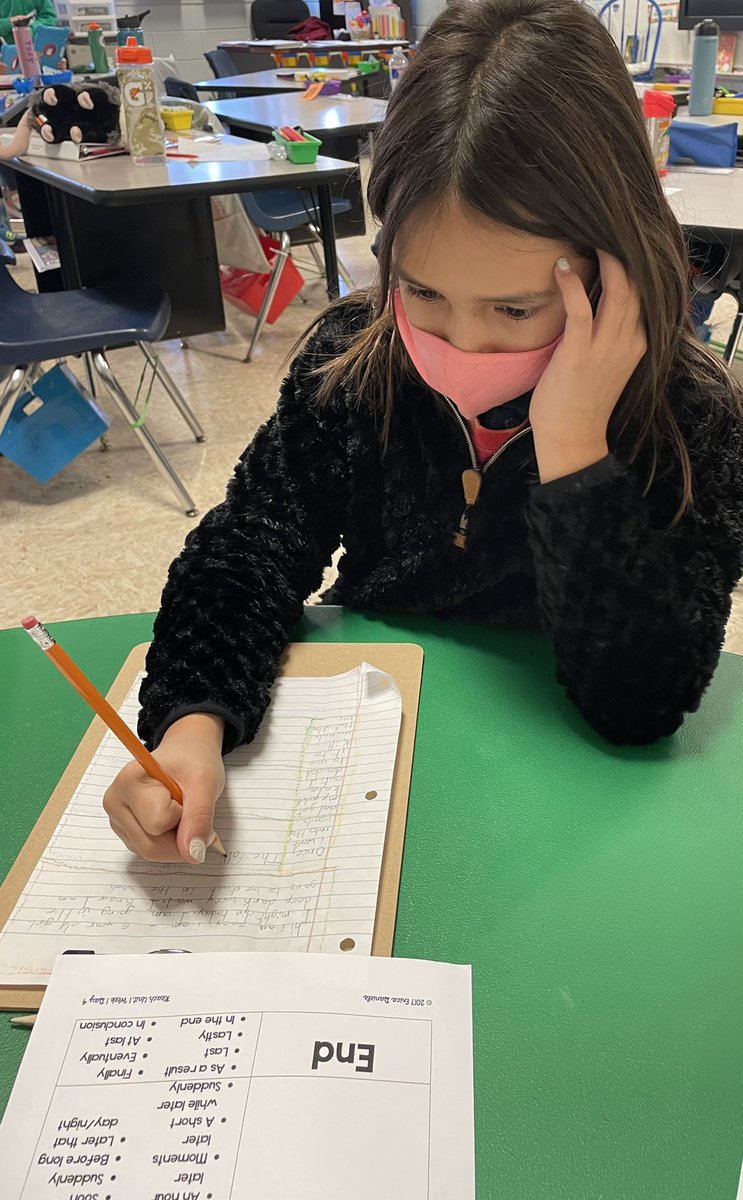 mistykrazyteach's tweet photo. Getting students to want to write is a challenge but it can happen with some motivation. I printed up some transition word examples to help them write their narratives! We will be finishing it this week❤️ #3rdgradewriting #3rdgrade #3rdgradeteacher #3rdgradeteacherloop #fold5-9 https://t.co/YSVvMWMCUN