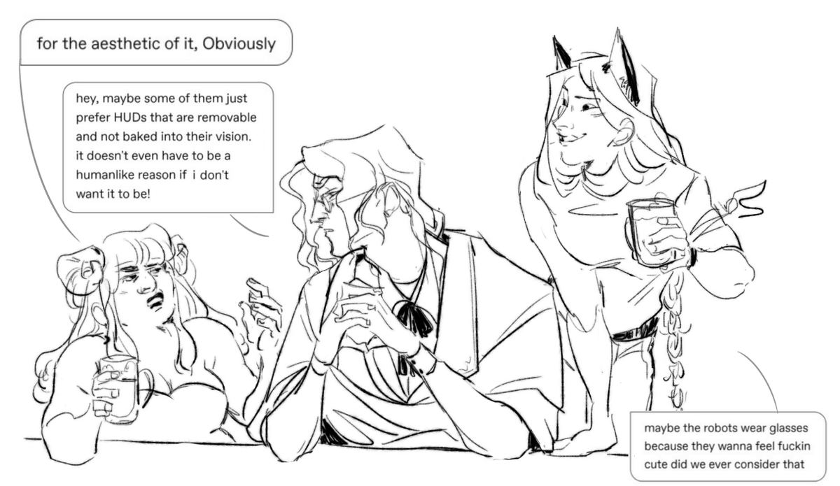 you dont know these people but im gonna post it here anyway because im really happy with this one, redrawing stupid memes with your ocs is literally the serotonin machine
