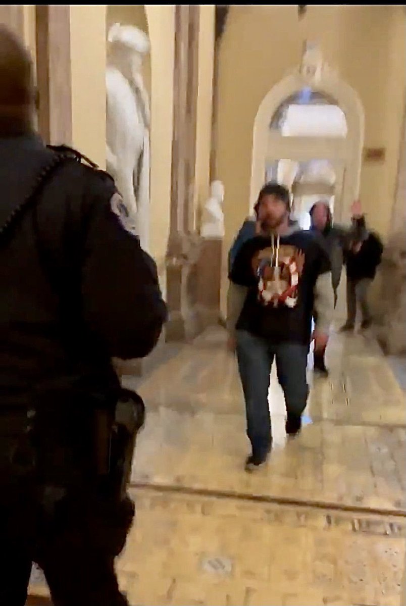 Here’s the scariest part.. as Officer Eugene Goodman ran up the stairs, he glanced to the left and saw the entrance to the Senate Chambers. So he baited the mob running after him to the right in hopes that they would follow him. WHICH THEY DID. His quick thinking saved lives!! 