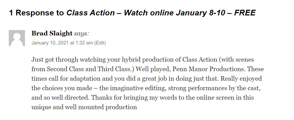 MintzerMS's tweet image. SO proud of PM Thespians for "Class Action" production- and high praise from the author himself! @pennmanor