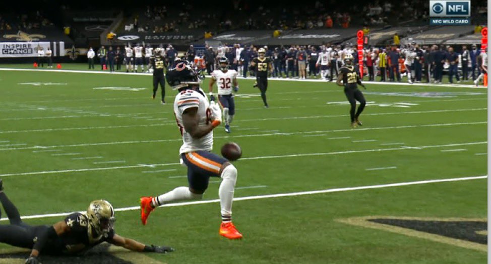 Javon Wims clearly was scared of the slime cannons. Sad.
