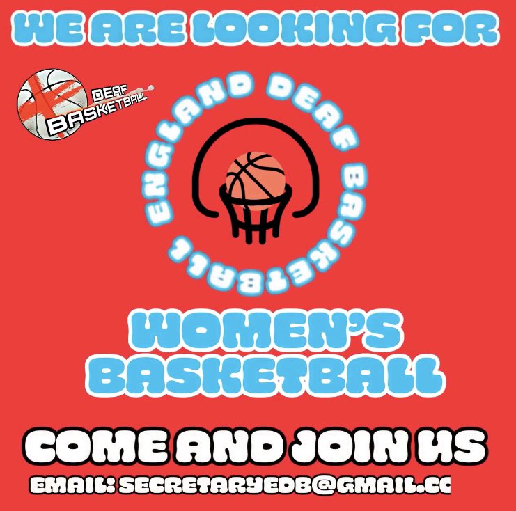 Looking for women to join deaf basketball, wish to play? email for details Secretaryedb@gmail.com