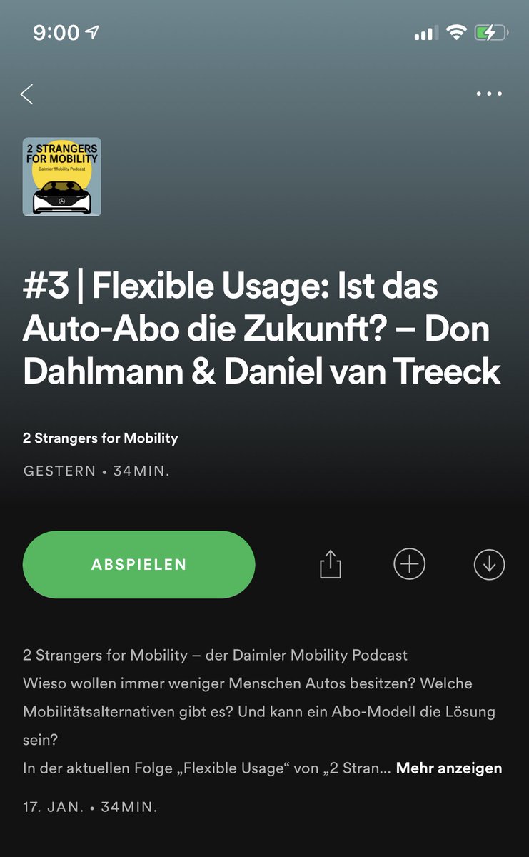 #TGIM 🙌🏻 und eine Empfehlung geht raus: Wer nicht gerade im #Clubhouse abgehängt, kann sich mal die neueste Episode des @MobilityDaimler Podcasts auf die Ohren holen 🤩✌🏻 
#futureofmobility #flexibleusage 

open.spotify.com/episode/7genRr…
