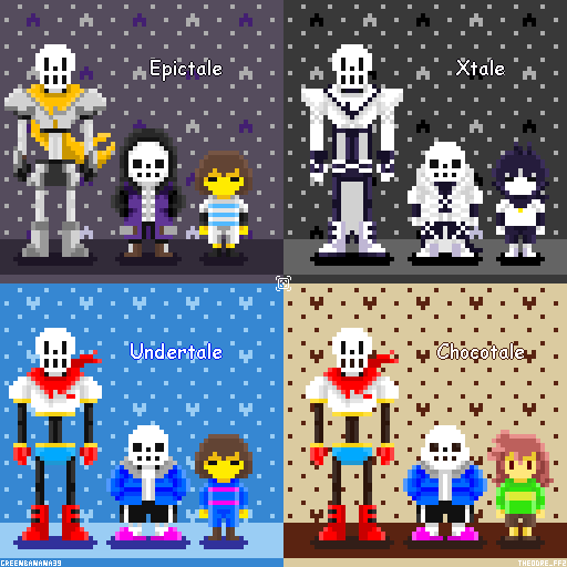 Theodore_FF2's tweet photo. #pixelart #Undertale #UndertaleAU #Underfell #Underswap #SwapfellRed #Swapfell #Fellswap #Horrortale #Outertale #Dancetale #UndertaleMob #Xtale #Epictale #Chocotale
左下のUTはAUと比較用
全AUのタグ入れると圧がヤバイねやっぱり← https://t.co/cRKlT1BBKN