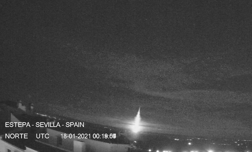 Superbólido SPMN180121, enorme evento sobre Galicia y Castilla y León