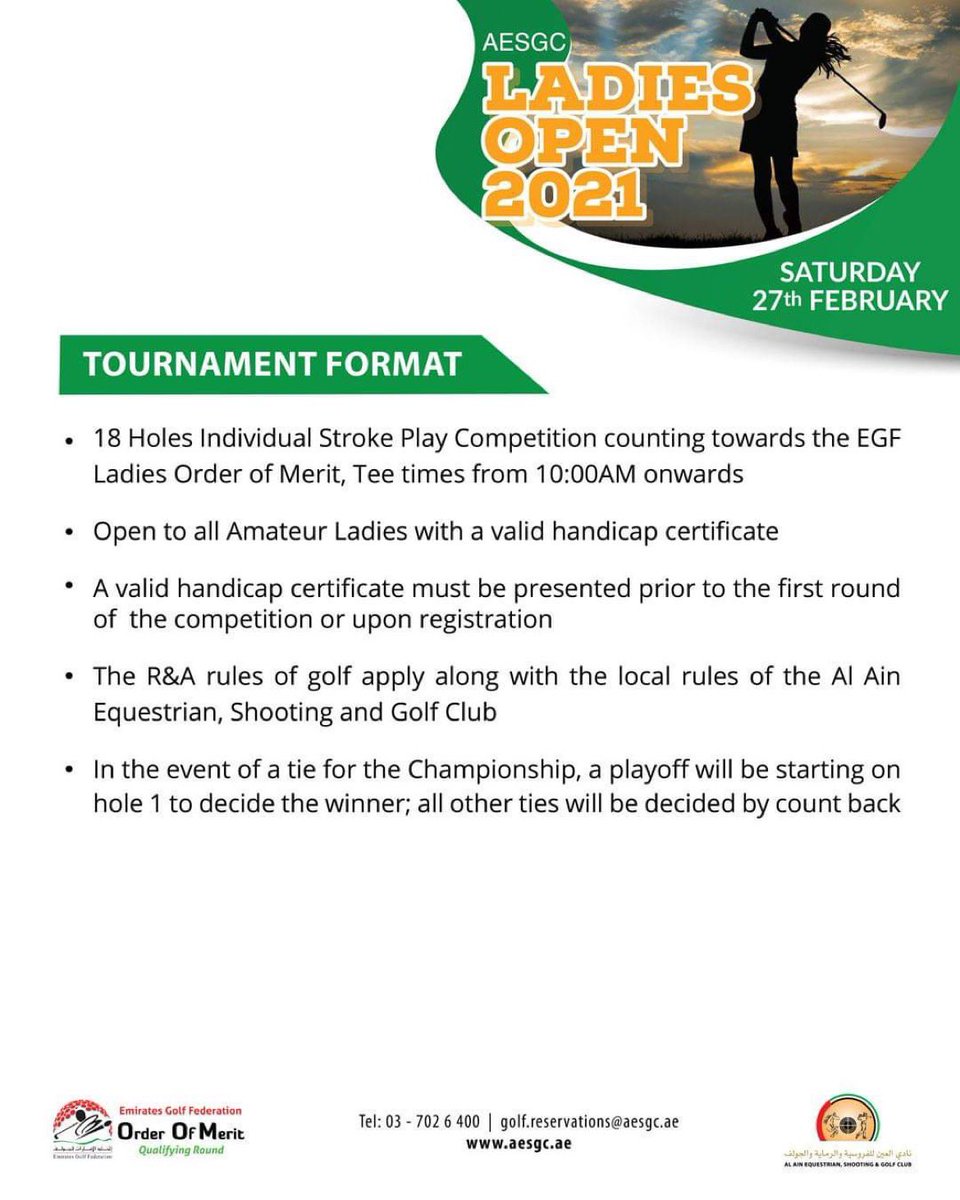 Aesgc Here You Go Ladies Join Us For Our Annual Aesgc Ladies Open On February 27th Saturday 18 Hole Individual Stroke Play Event And Is Part Of The Schedule Of