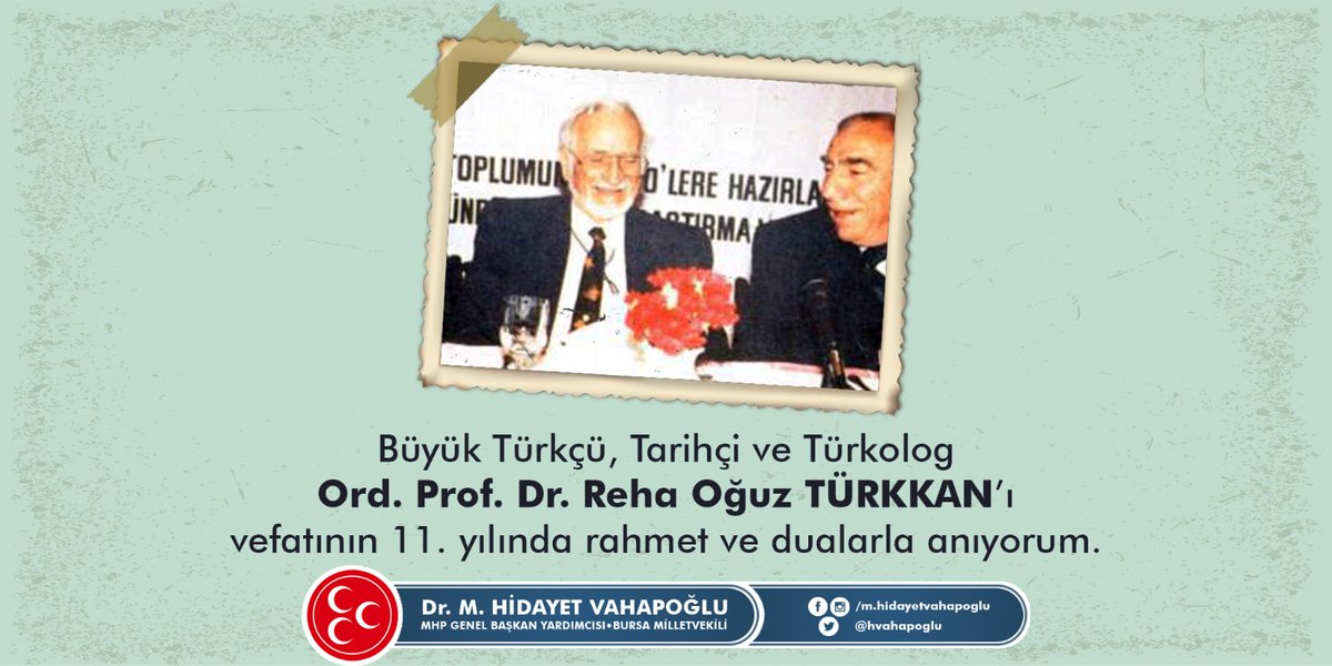 Büyük Türkçü, Tarihçi ve Türkolog Ord. Prof. Dr. #RehaOğuzTürkkan'ı vefatının 11. yılında rahmet ve dualarla anıyorum.