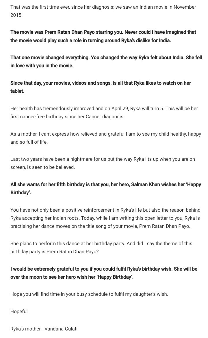 i_yogesh22's tweet photo. #ThrowbackTo2016 (MUST READ) 

How #SalmanKhan's PREM RATAN DHAN PAYO Changed The Attitude of a Then 4-Year-Old NRI Girl (Diagnosed With Blood Cancer) Towards India &amp; Indian Culture!

The Girl Who Thought She Got Diagnosed With Blood Cancer Due To Her Visit To India and.... (1/5) https://t.co/RGi3MjfkKw