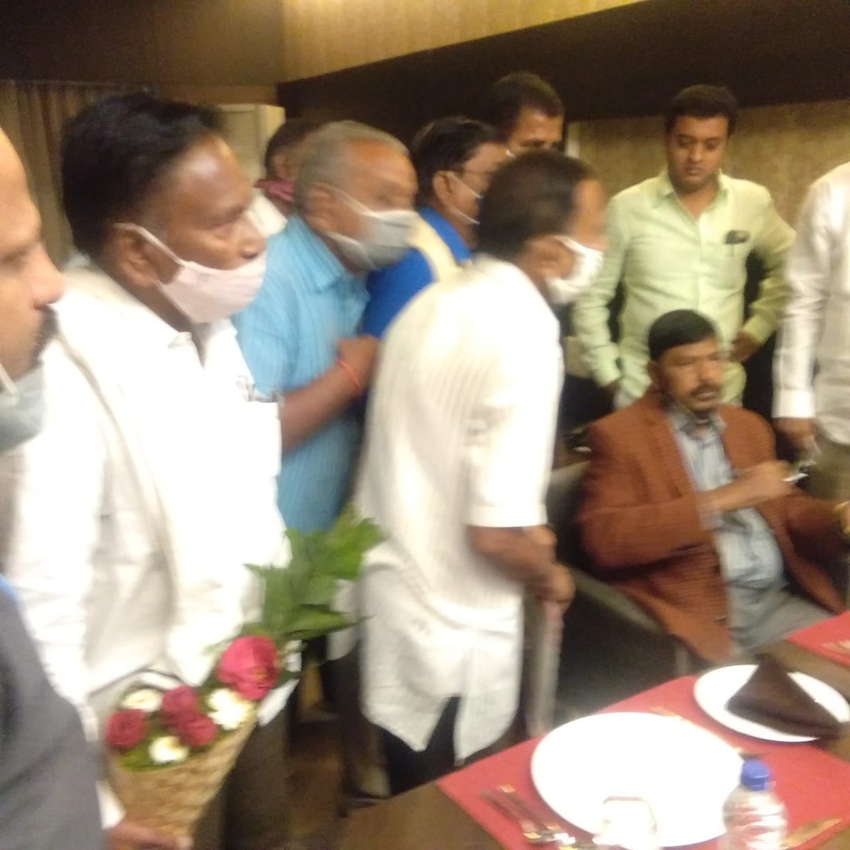 NationalAgitat2's tweet photo. Our NAC Nanded team under the leadership of Shri S N Ambekar Ji, Maharashtra President,  met today with Hon Shri Ramdas Ji Athawale @RamdasAthawale ji Minister of State for Social Justice &amp; Empowerment at Nanded Maharashtra and submitted memorandum. @PTI_News https://t.co/Px1FcCMuXZ