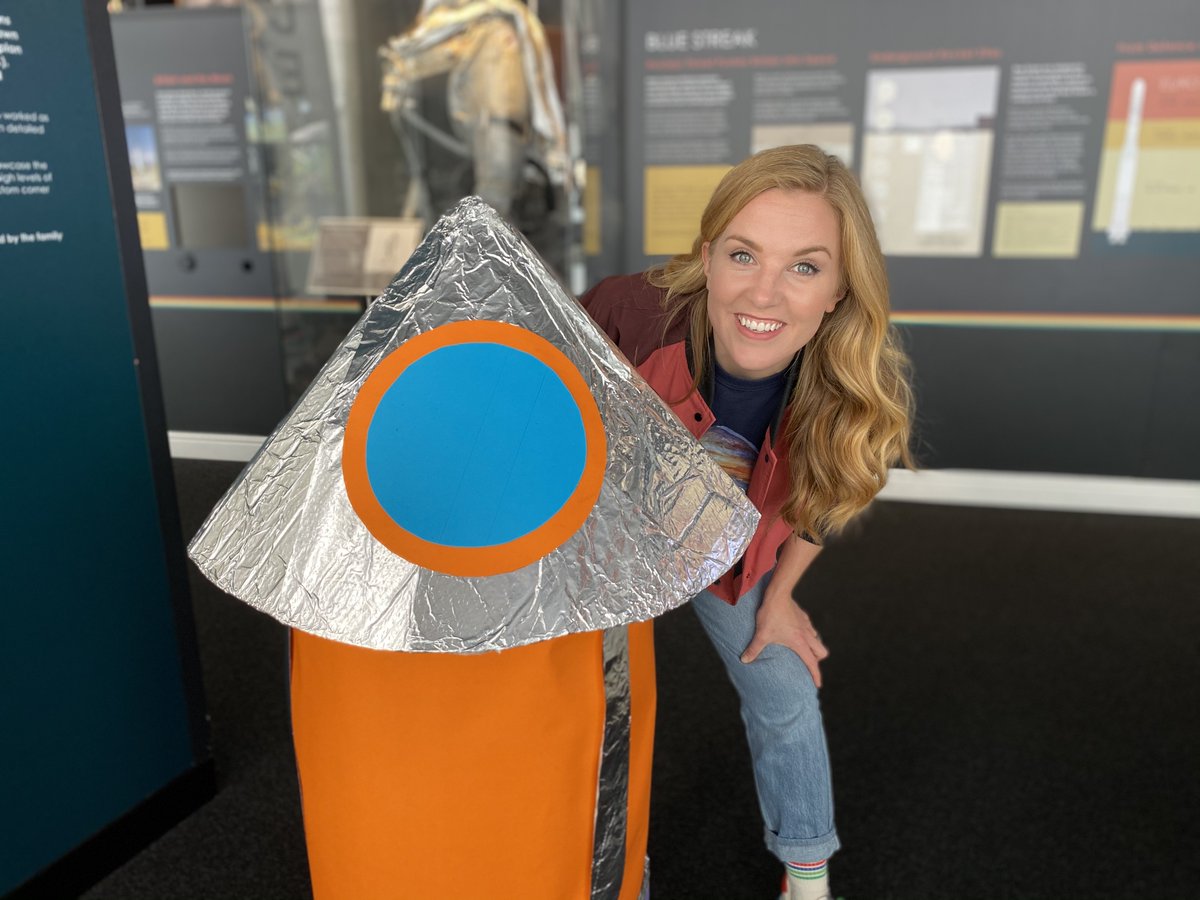 spacecentre's tweet photo. 🚀 @maddiemoate, Space &amp; You launches today at 16:50 on @CBeebiesHQ! #CBeebiesSpaceWeek 

🚀 Join Maddie as she finds out how space rockets work and how they take astronauts into space. https://t.co/Tb1UPMRYat https://t.co/TMxzGIXmQL