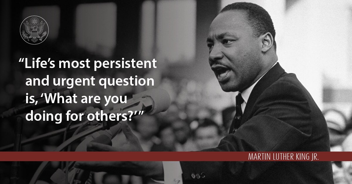 U.S. Embassy Maseru on X: Today, we commemorate the life and legacy of Dr.  Martin Luther King, Jr., whose work and teachings embody the spirit of  selflessness and service to the greater