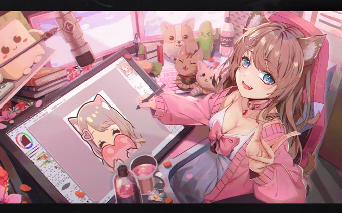 I learned some new techniques while drawing this piece hehe XDDD   #HanaMiiArt

 #daikazoku63 #digitalartwork #FANART #commissionsopen #Commission  #artcommissions #ENVtuber
#artwork #anime #illustration #art  #kawaii #cute 
#AnimeGirl #ArtistOnTwitter 