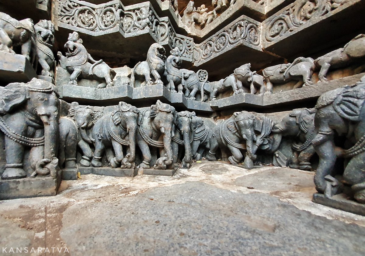 Hoysalēśvara temple.Note the distinctive pillar design.