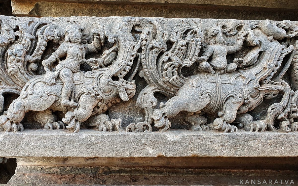 Hoysalēśvara temple.Note the distinctive pillar design.