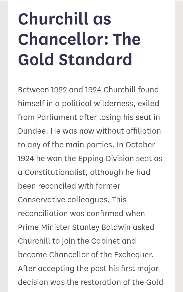 Churchill brought the UK back to the gold standard!
