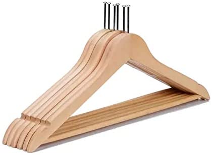 Sturdy, well-constructed hardwood hangers feature a space-saving flat body, two carefully crafted notches for the option of hanging straps, and a polished chrome anti-theft nail hook. #suithanger #hotel #hotelroom #hotelinterior #woodenhangers  #antithefthanger  #hotelhangers