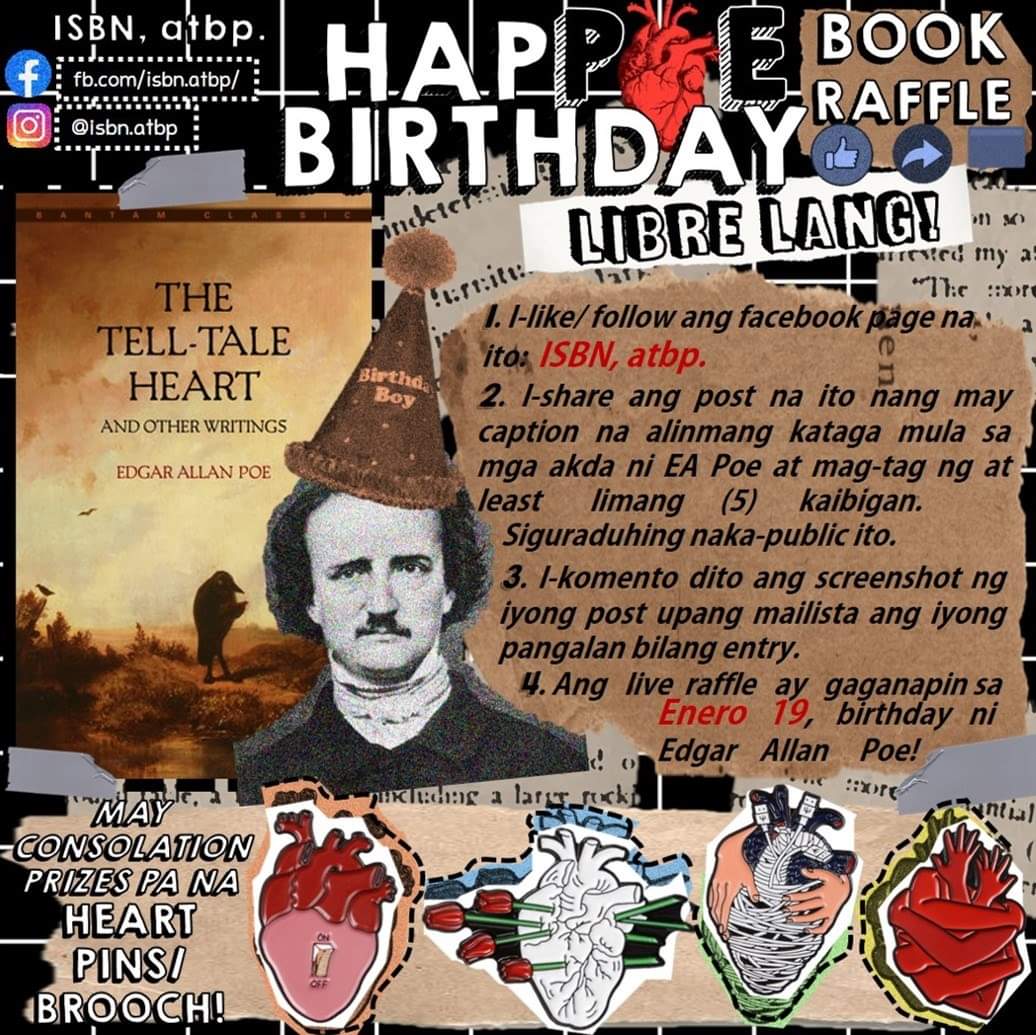 isbn_atbp's tweet photo. Sali na sa https://t.co/QyF01HQAd8
#edgarallanpoe #atelltaleheart #horror #moderngothichorrortale #freebook #bookraffle #free https://t.co/iYQyGgndWg