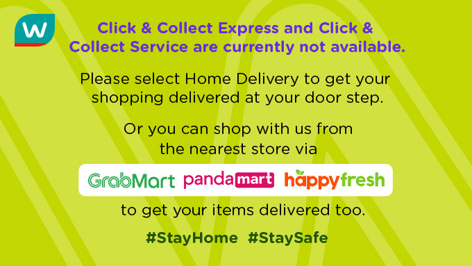 Watsons Malaysia No Twitter Announcement Kindly Be Informed That Click Amp Collect Express And Click Amp Collect Service Are Currently Not Available On Watsonsmalaysia Online Https T Co Rovfbhrizs Select Home Delivery To Get