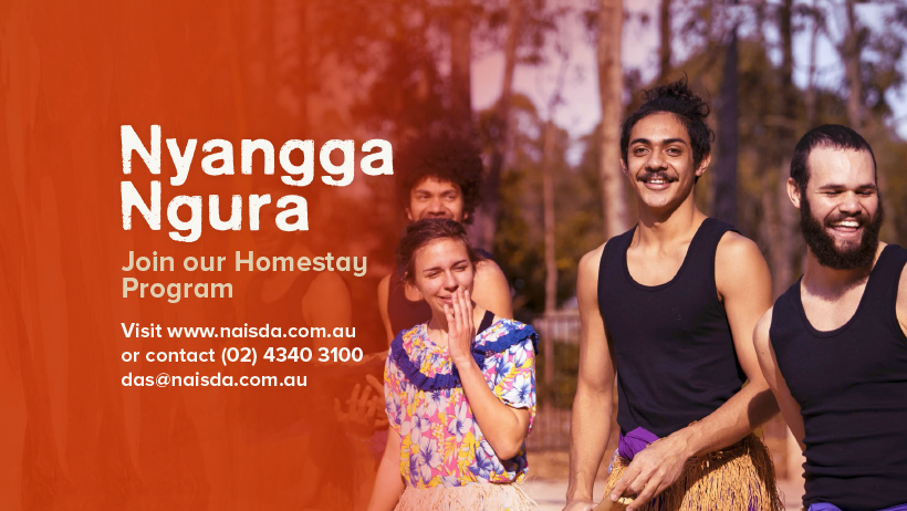 Nyangga Ngura is #NAISDA’s #COVID-Safe Homestay Program. It means #GiveCamp in Darkinyung Language.

Check out our latest #website news post featuring #videos where #COO and two Developing Artists talk about the program, #benefits for both #hosts and students 💛
