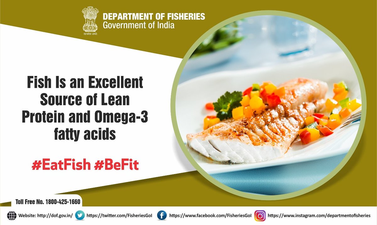 Fish is an excellent source of lean protein and Omega 3 fatty acids.

#Deptoffisheries
#eatfish
#befit