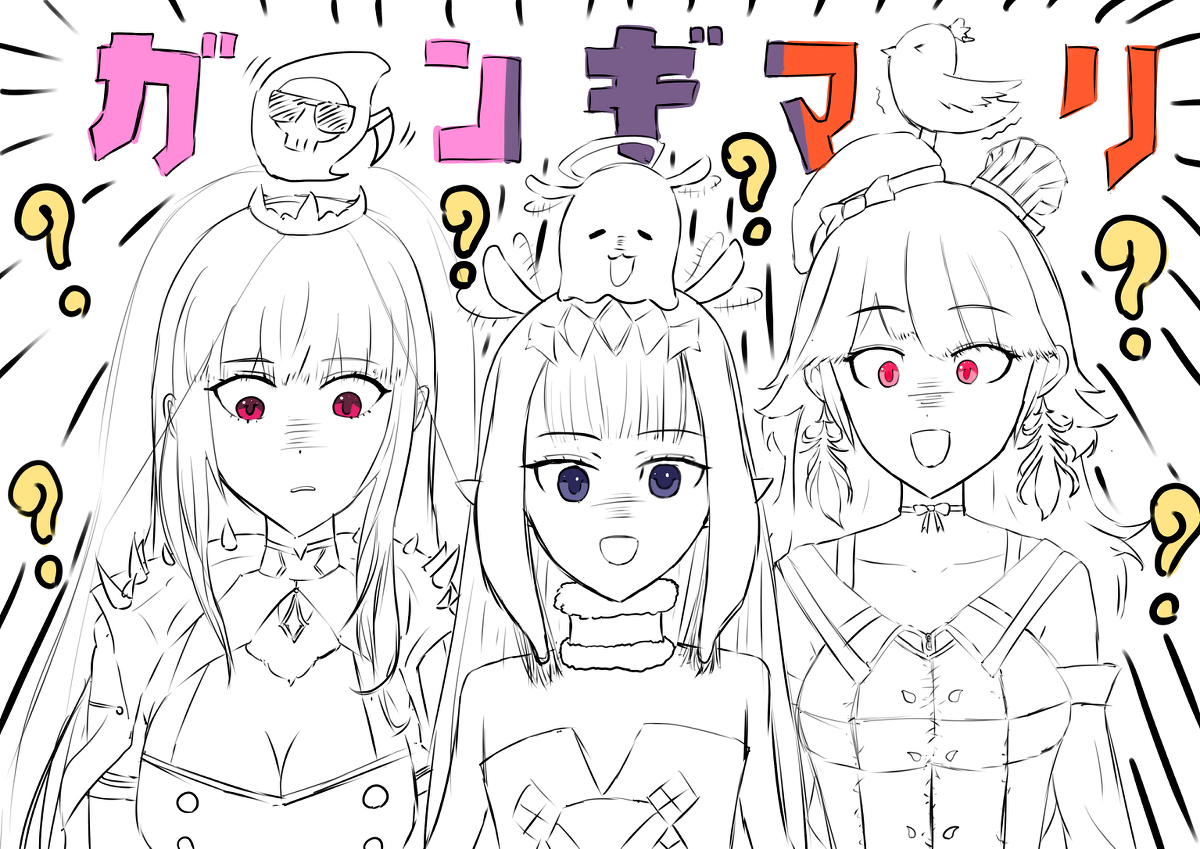 ガンギマリホロライブEN三銃士 #森カリオペ #小鳥遊キアラ #一伊那尓栖 #HololiveEN #ホロライブ #バーチャルYouTuber #TAKAMORI #MoriCalliope #TakanashiKiara https://t.co/m40YkjJsiK