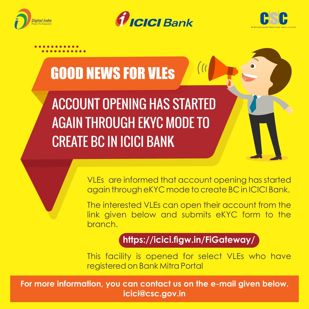 rkmishra011's tweet photo. Our goal is to make all VLEs becomes BC
@CSCegov_ @dintya15 @sanjaykrakesh https://t.co/Cizk8jrfhQ