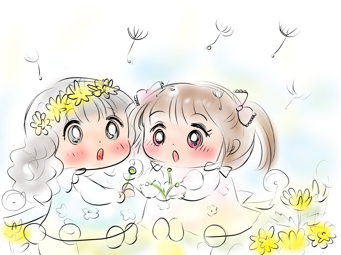 昨日描いた絵です(*'ω`*)
恋の魔法とおまじない色塗途中、イラストACさん素材ちびモブ会社員、恋まほカレンダー下部分ラフ、腐滅の刃12ページ目完成 