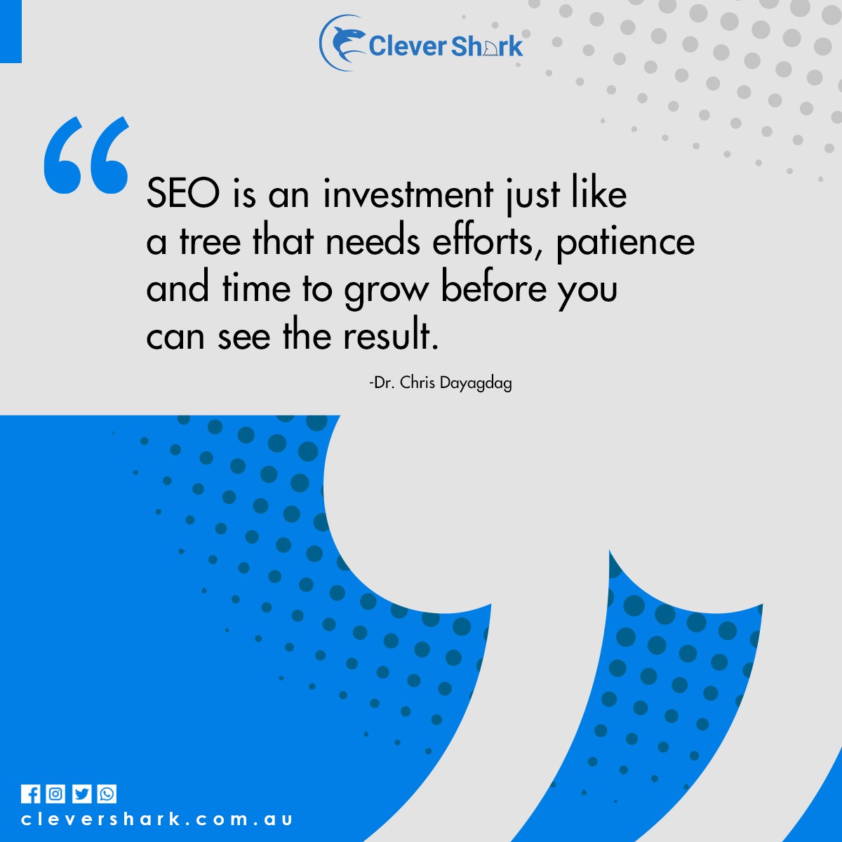 clevershark_'s tweet image. Well said by Dr. Chris Dayagdag,&quot;SEO is an investment just like a tree that needs efforts, patience, and time to grow before you can see the result.&quot;
.
.
.
.
.
.
.
.
.
.
.
.

#saturdaythoughts #seothoughts #seo #maketinginvestment #digitalmarketing #seoexperts