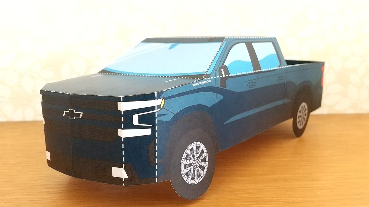 Uzivatel よし ペーパークラフト Na Twitteru シボレー シルバラード シボレーの海外サイトで公開されている ペーパークラフト です シボレーのピックアップトラックです 今回はa3サイズでプリントし 組み立てています こちらは先ほどのペーパークラフト