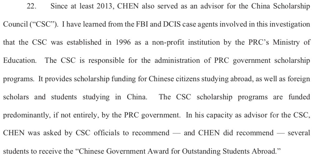 22. CHEN recommended several students to receive the “Chinese Government Award for Outstanding Students Abroad.”Context-A professor constantly recommends people for jobs and awards.-If McCarthy reports all the recommendations on Chen's devices, he will write a thick book!