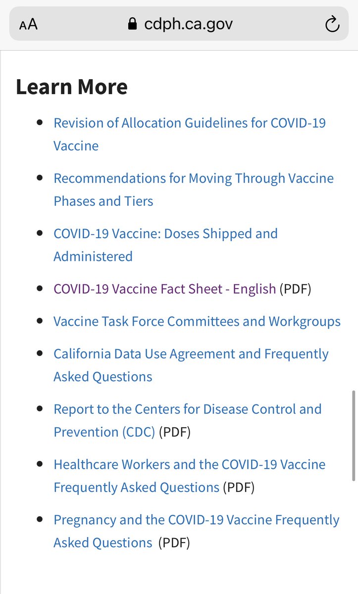 I scroll down to the “Learn More” section because, well, I would like to learn more. Specifically, I would like to learn how to schedule my only mother, the one I worry about every day when I'm in the ICU caring for patients with COVID, FOR A VACCINE.11/