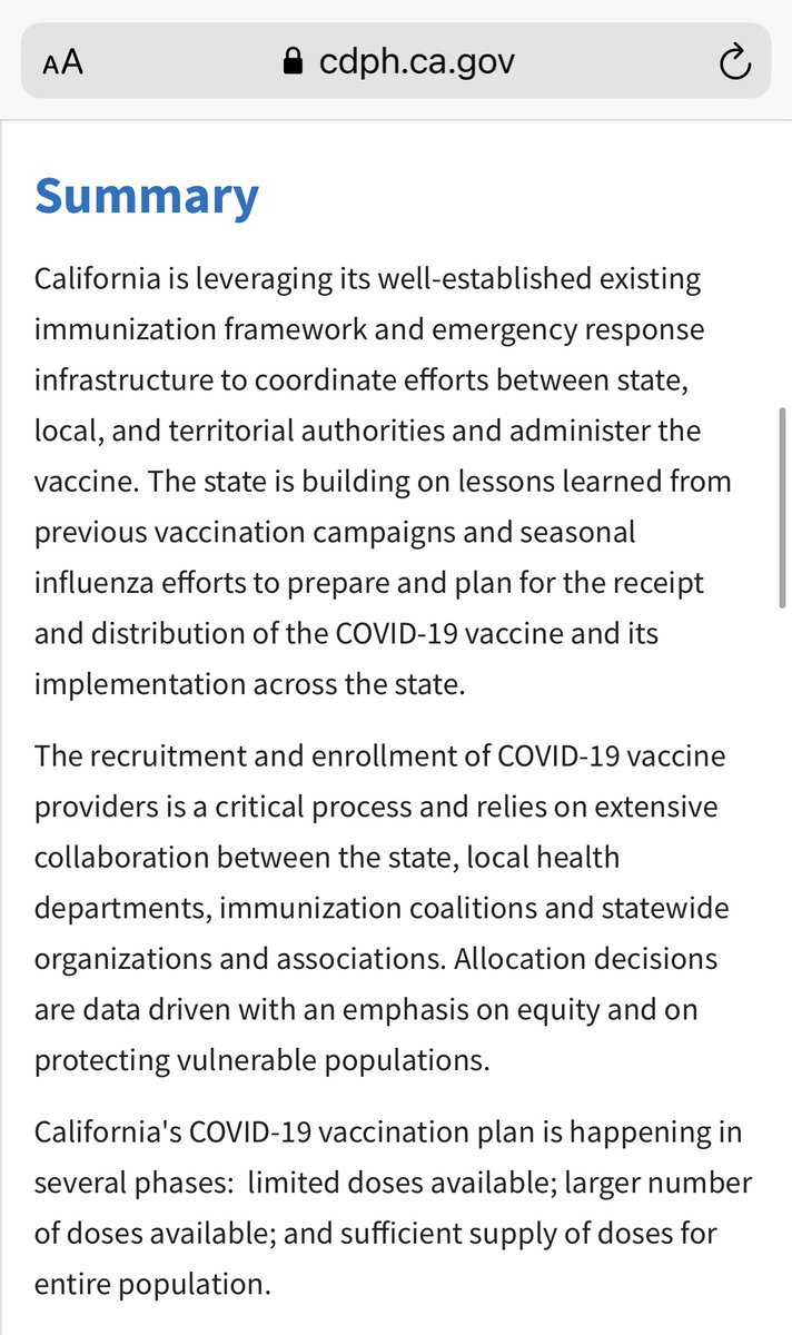 I click on the link, which takes me to the CDC. I select California from the menu. Maybe this will be helpful? I click on the “COVID-19 Vaccines” section. Wait for it…Absolutely nothing about scheduling! 10/