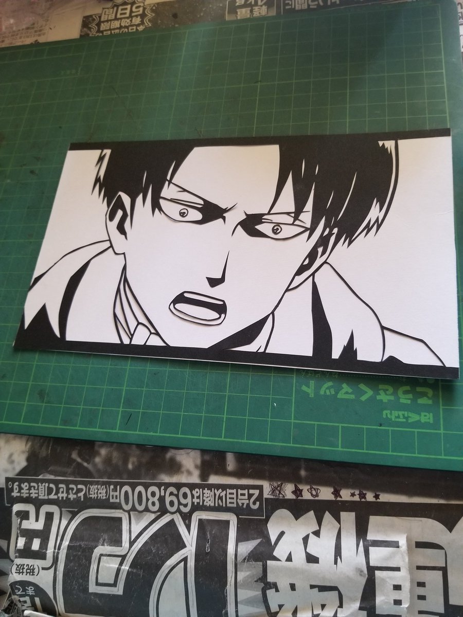 OBARA0523's tweet photo. #リヴァイ兵長
#進撃の巨人
#切り絵
最近集中できない中、頑張ったw https://t.co/F8JHAjOh8t